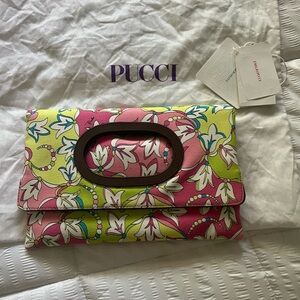 Emilio Pucci Fold Over Clutch with straps